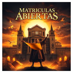 An epic movie poster for the film titled 'Matriculas Abiertas'