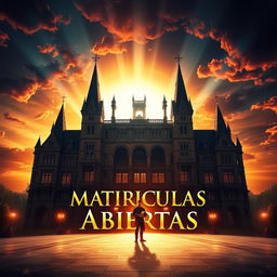 An epic movie poster for the film titled 'Matriculas Abiertas'