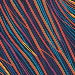 An abstract pattern composed of vibrant, colorful lines crisscrossing in a dynamic design