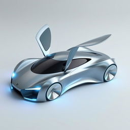 A sleek, futuristic car with a streamlined aerodynamic design