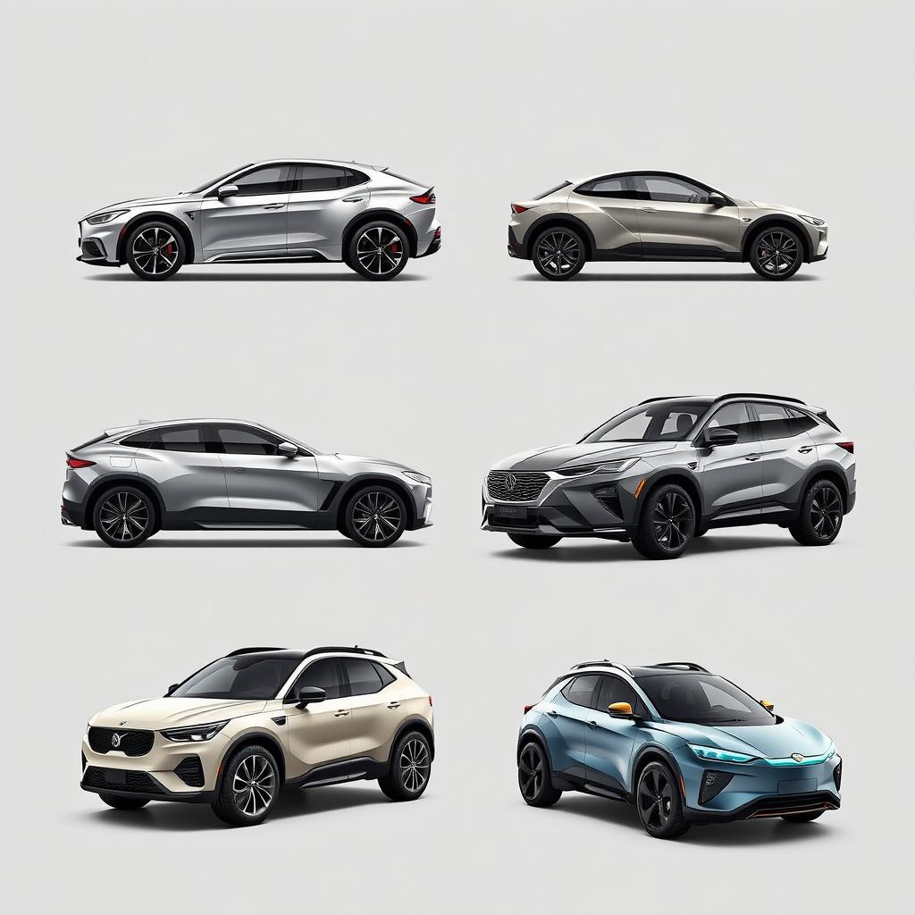 Creation of an automobile range featuring a collection of cars with diverse styles and features