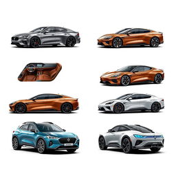 Creation of an automobile range featuring a collection of cars with diverse styles and features