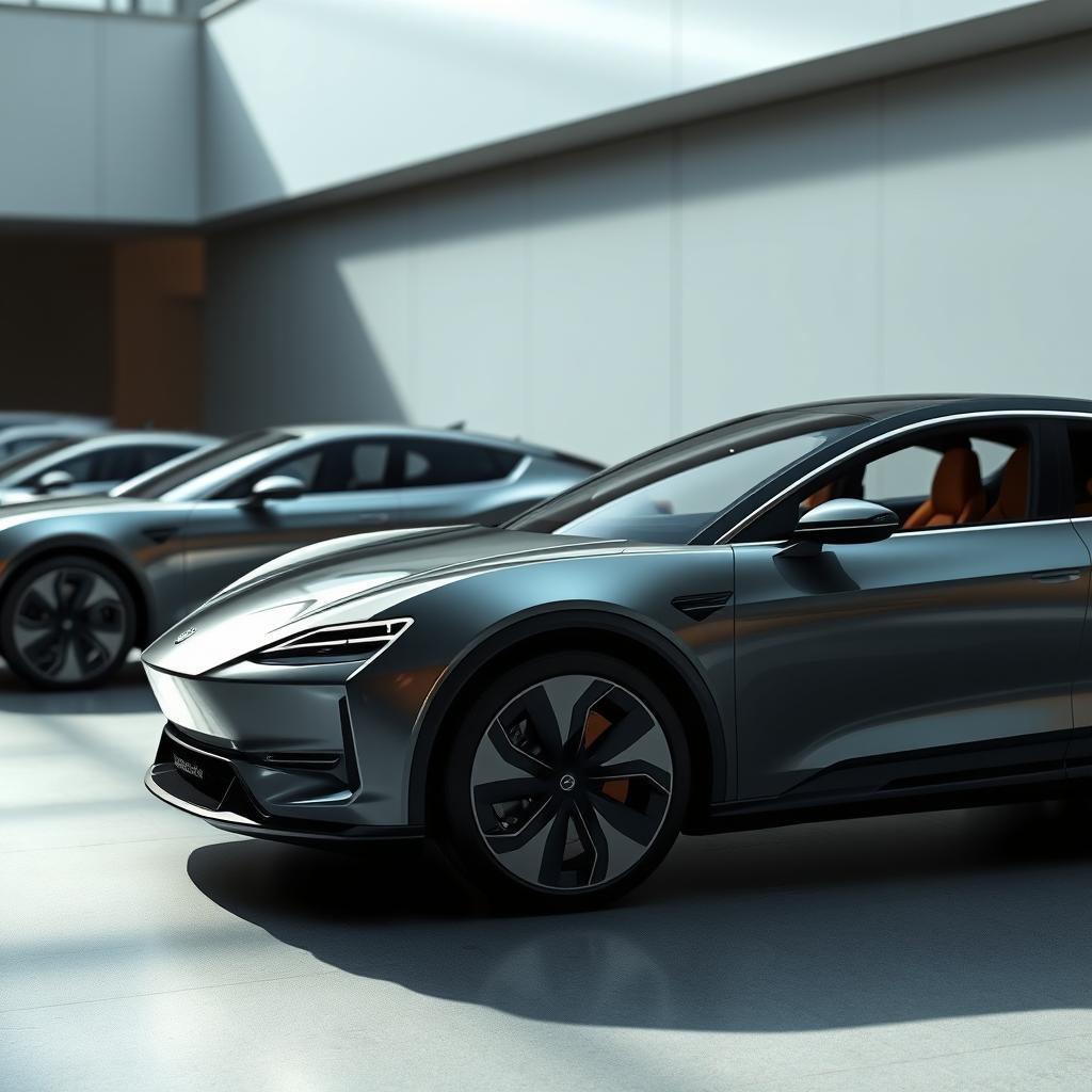 Creation of an automobile range featuring a luxury sedan, a luxury sports coupe, and a luxury SUV, all 100% electric