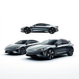 Creation of an automobile range featuring a luxury sedan, a luxury sports coupe, and a luxury SUV, all 100% electric