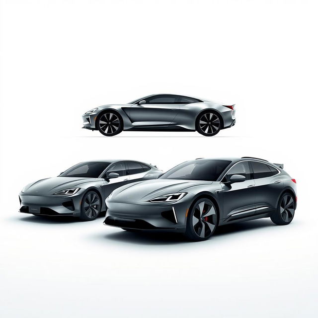 Creation of an automobile range featuring a luxury sedan, a luxury sports coupe, and a luxury SUV, all 100% electric