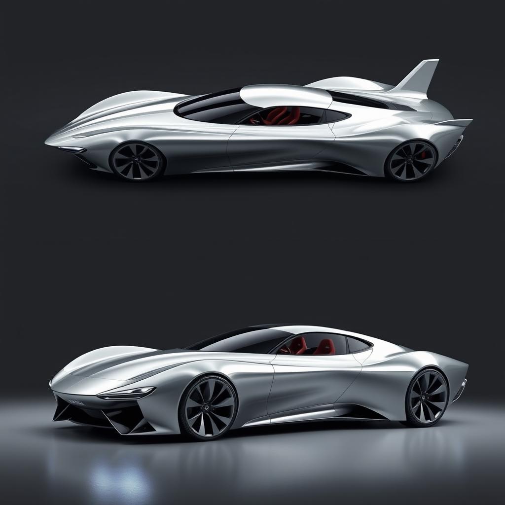 A sports coupe designed in the shape of a torpedo, epitomizing speed and aerodynamics