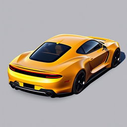 A sports coupe featuring a long hood, exuding power and elegance, with a muscular and curvaceous rear design