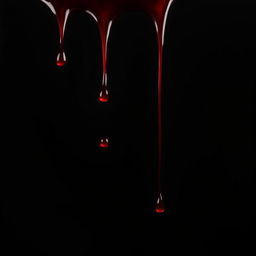 dark red poison dripping from the top left corner onto a black background, capturing the sinister allure of the scene with vivid, gleaming drops and a shadowy atmosphere