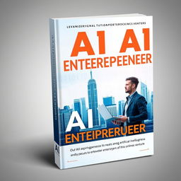 A dynamic book cover design for "AI Entrepreneur", a guide for aspiring entrepreneurs looking to leverage artificial intelligence in their online business ventures