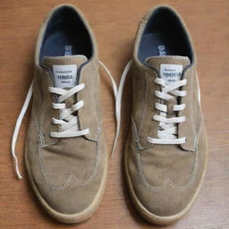 A pair of humble yet comfortable casual shoes with a price tag showing they are worth ten dollars