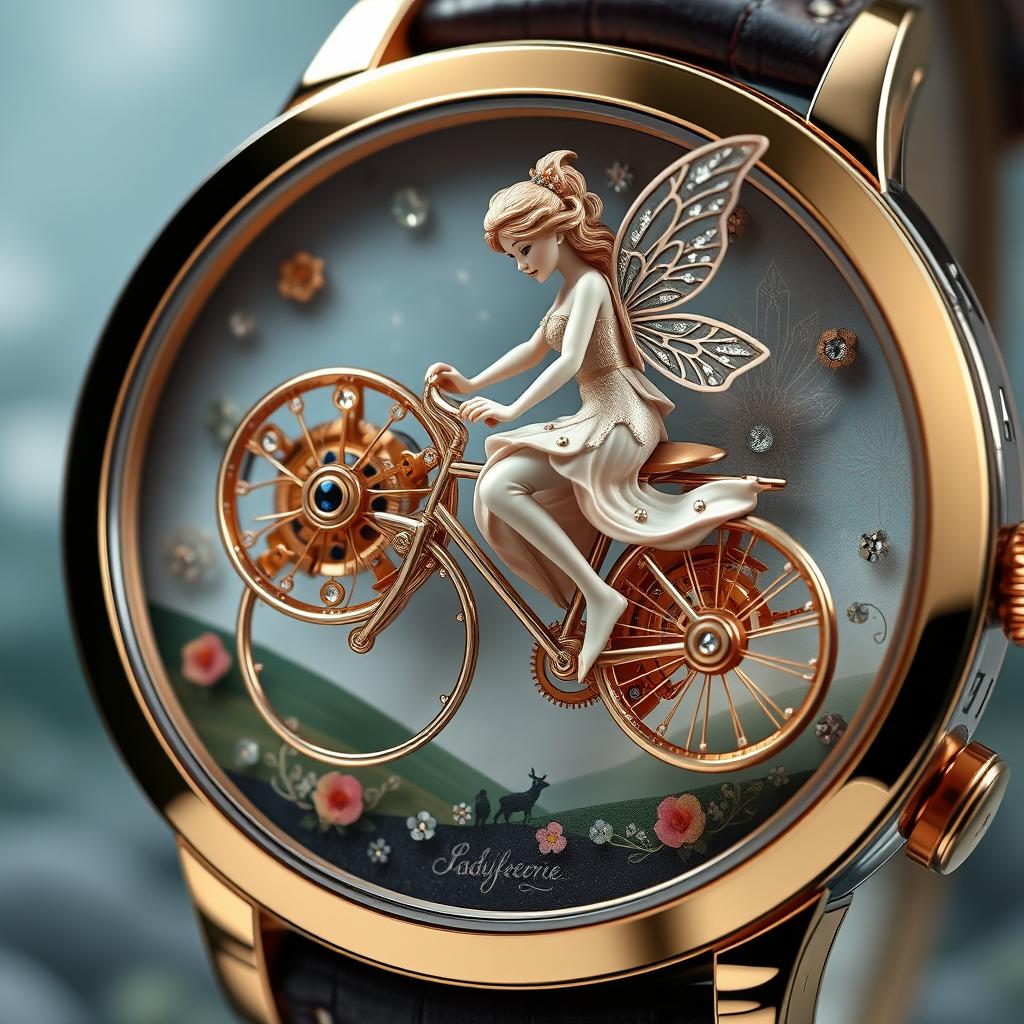 A luxurious Lady Faerie-themed watch concept, featuring intricate metier d'art craftsmanship