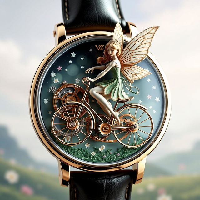 A luxurious Lady Faerie-themed watch concept, featuring intricate metier d'art craftsmanship