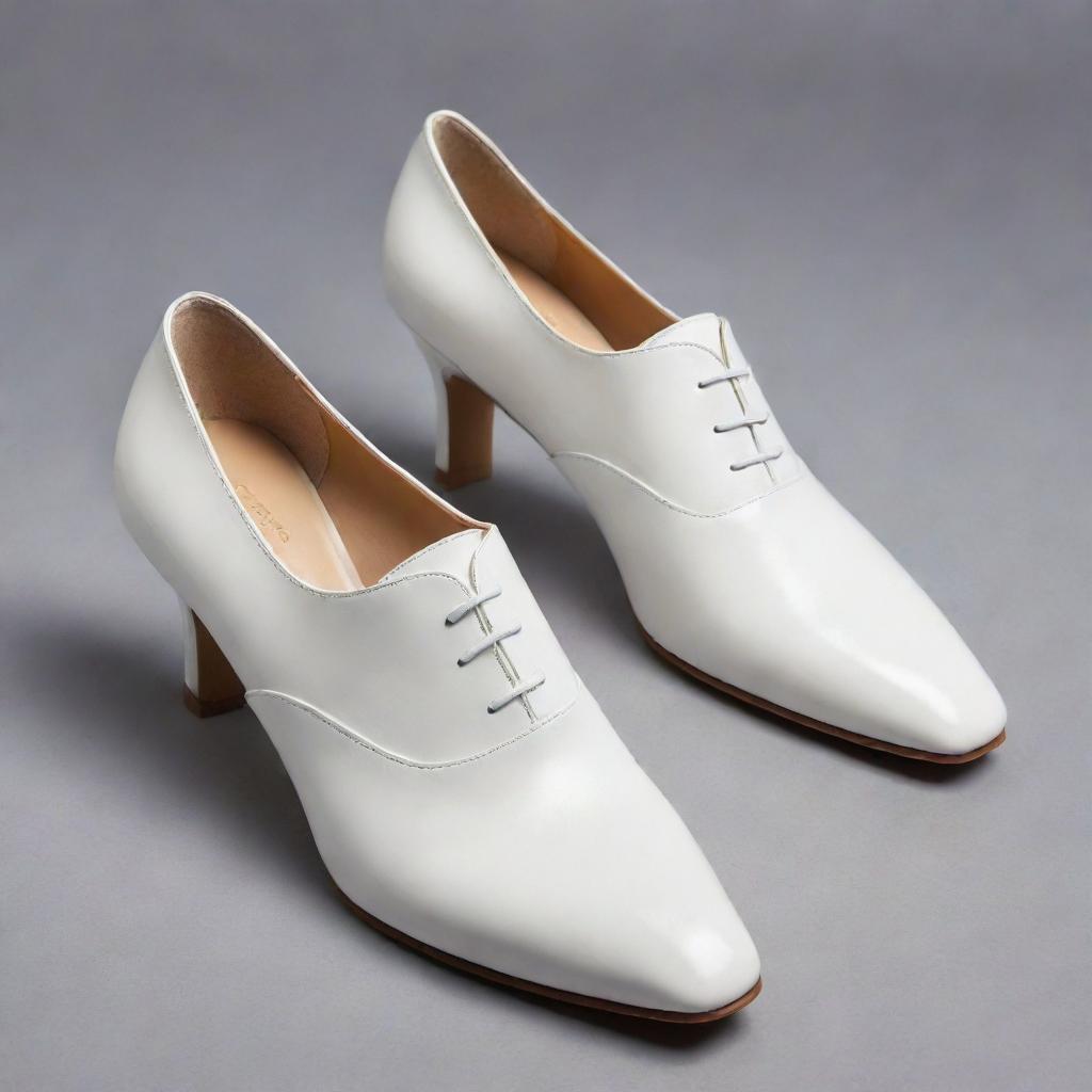 A stylish and sleek pair of modern shoes made from fine material, showcasing a price tag of a hundred dollars