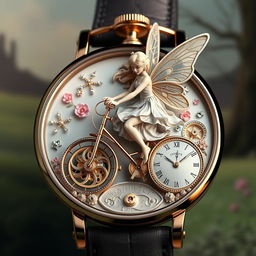 A luxurious Lady Faerie-themed watch concept, featuring intricate metier d'art craftsmanship