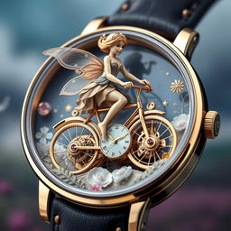 A luxurious Lady Faerie-themed watch concept, featuring intricate metier d'art craftsmanship