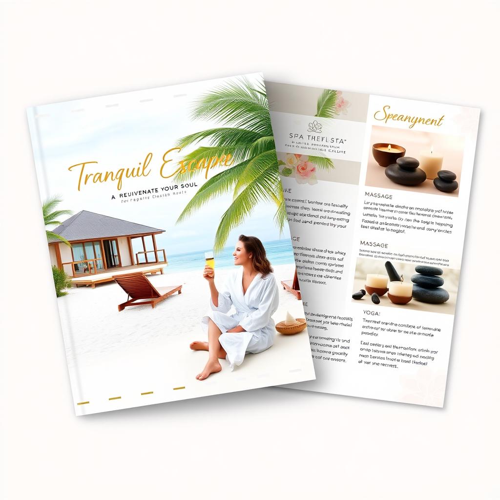 A dynamic and eye-catching brochure design for a luxury spa retreat