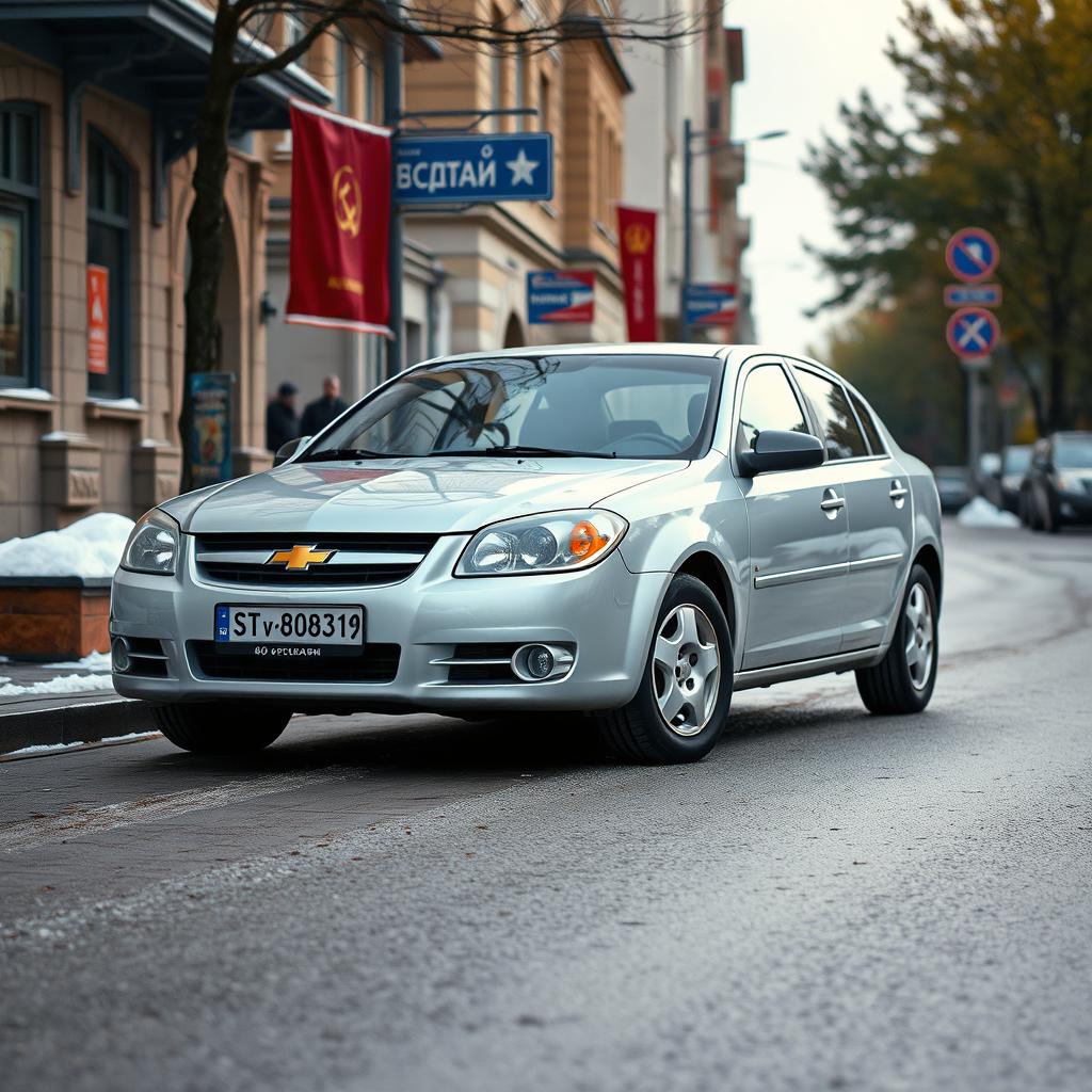 A 2009 Chevrolet Lacetti parked on the streets of Russia