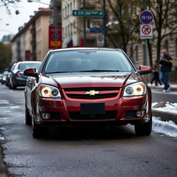 A 2009 Chevrolet Lacetti parked on the streets of Russia