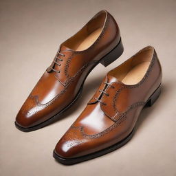 A luxurious pair of exclusive designer shoes, beautifully handcrafted with the finest materials and quality leather, boasting a price tag indicating a value of ten thousand dollars