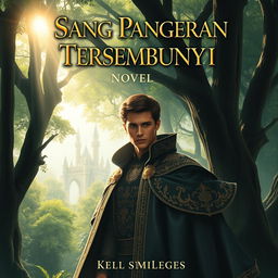 An enchanting cover for a novel titled "Sang Pangeran Tersembunyi"