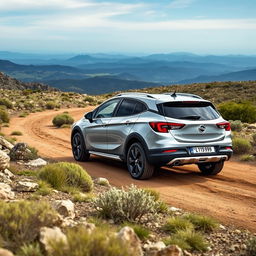 Opel Astra all-road edition driving through a rugged terrain, capturing its robust off-road capabilities and modern design