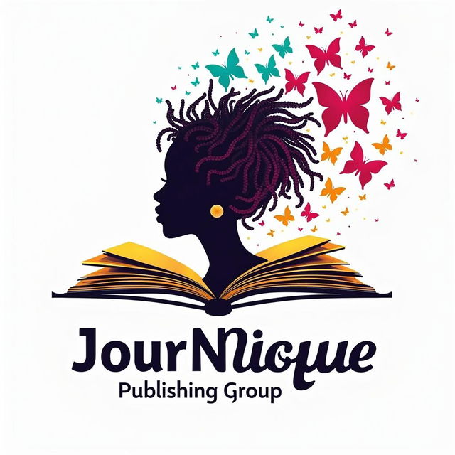 A vibrant and eye-catching logo for a book featuring a silhouette of a woman with dreadlocks, her profile gracefully integrated into the design of the book cover