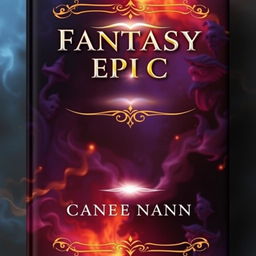 A fantasy epic book cover design with elegant and magical elements