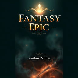 A fantasy epic book cover design with elegant and magical elements