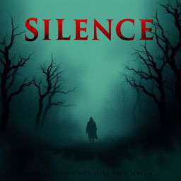 A chilling movie poster for the horror film "Silence"