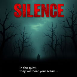 A chilling movie poster for the horror film "Silence"