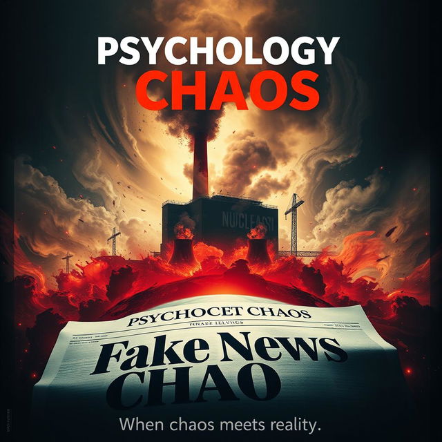 An epic movie poster showcasing the "Psychology of Chaos" theme set against the backdrop of a nuclear power plant accident in Bulgaria