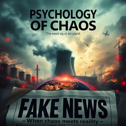 An epic movie poster showcasing the "Psychology of Chaos" theme set against the backdrop of a nuclear power plant accident in Bulgaria