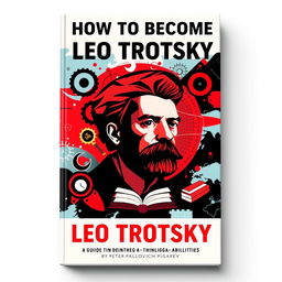 A visually striking book cover for "How to Become Leo Trotsky: A Guide to Developing Thinking and Abilities" by Peter Pavlovich Pigarev