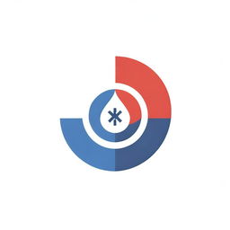 A striking logo for an emergency response team, incorporating symbols of urgency, teamwork and medical aid, using colors like red, white and blue.