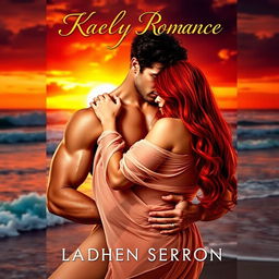 A sizzling romance novel cover featuring a steamy, passionate couple in an embrace