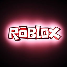 A high-quality depiction of the Roblox logo with vibrant lighting effects focused on the logo, emphasizing its distinctive features