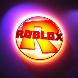 A high-quality depiction of the Roblox logo with vibrant lighting effects focused on the logo, emphasizing its distinctive features