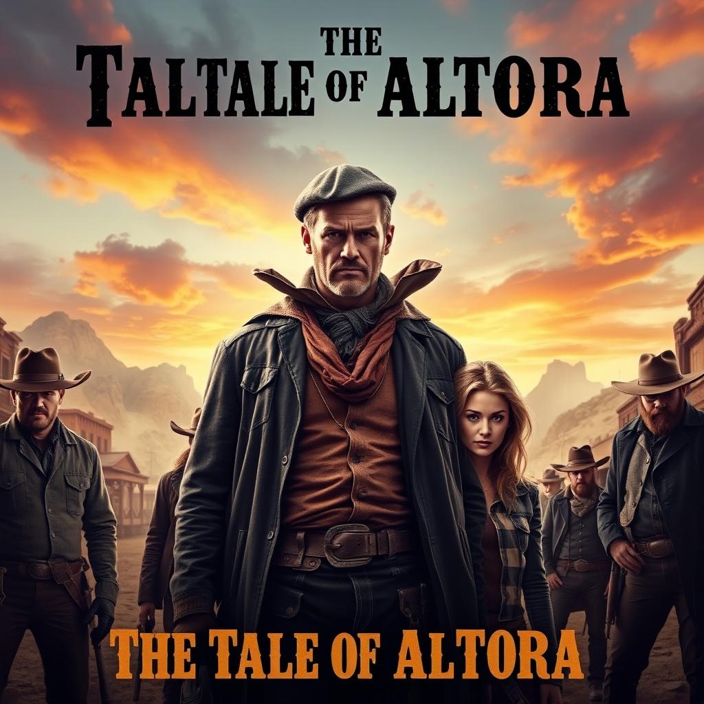 A dramatic movie poster titled 'The Tale of Altora,' set against the backdrop of 1884 Colorado