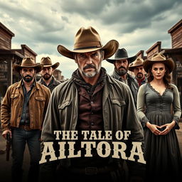 A captivating poster for the movie "The Tale of Altora," set in an 1884 Colorado town