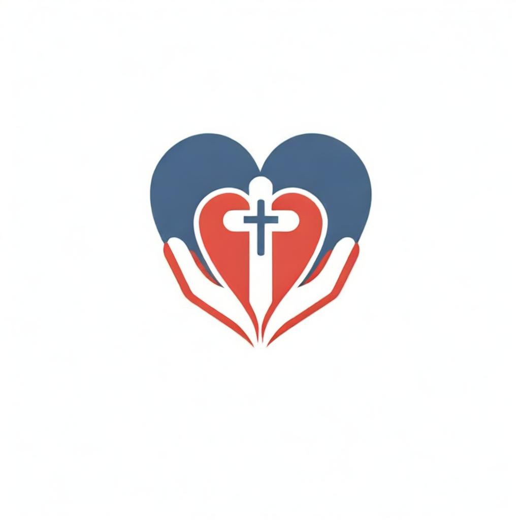 A meaningful logo for an emergency response team. It incorporates a symbol of a helping hand combined with a heart and a cross, representing care, courage, and dedication, colored in shades of red, white, and blue.