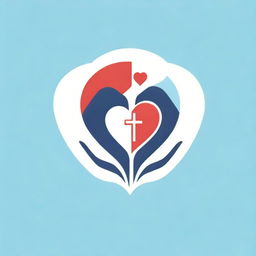 A meaningful logo for an emergency response team. It incorporates a symbol of a helping hand combined with a heart and a cross, representing care, courage, and dedication, colored in shades of red, white, and blue.