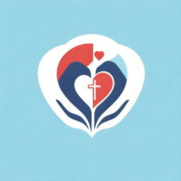 A meaningful logo for an emergency response team. It incorporates a symbol of a helping hand combined with a heart and a cross, representing care, courage, and dedication, colored in shades of red, white, and blue.