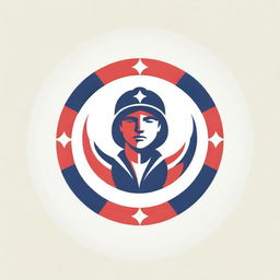 A charismatic and alert logo for an emergency response team. It features a lifebuoy symbol, a siren, and a team of silhouetted responders, embodying courage, readiness, and assistance, in dominant colors of red, white, and blue.