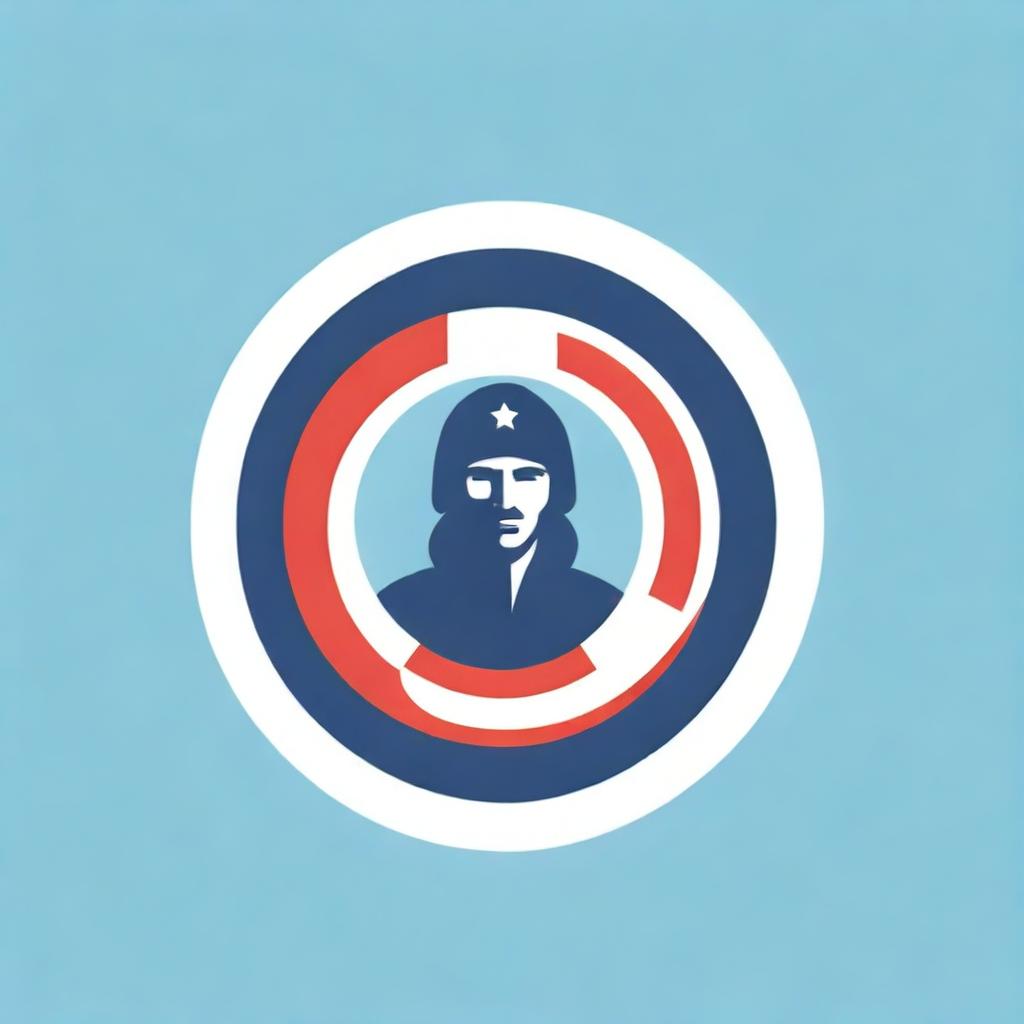 A charismatic and alert logo for an emergency response team. It features a lifebuoy symbol, a siren, and a team of silhouetted responders, embodying courage, readiness, and assistance, in dominant colors of red, white, and blue.