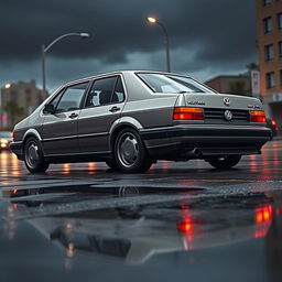 A detailed and realistic depiction of a Volkswagen Mk4 Jetta, showcasing its iconic design