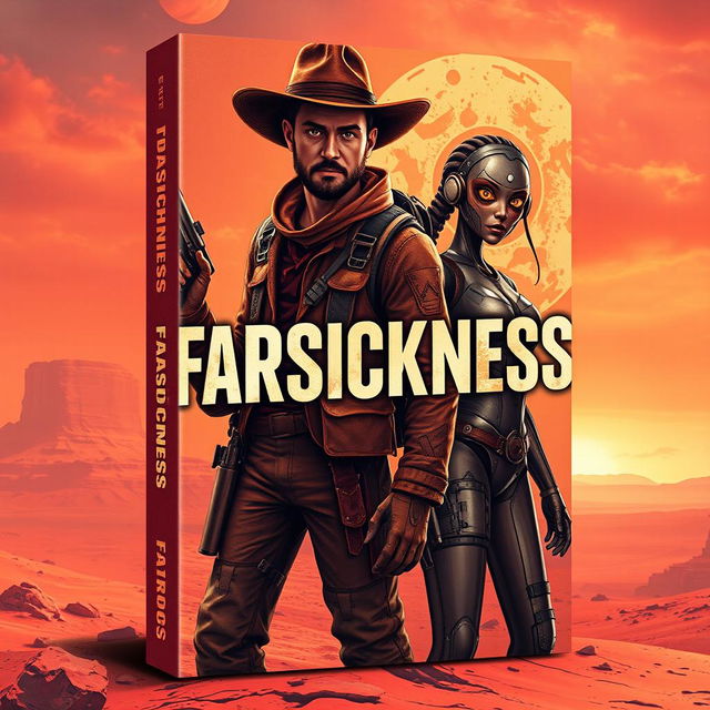 A captivating book cover design for the novel "Farsickness