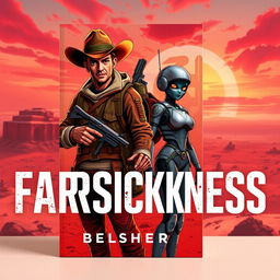 A captivating book cover design for the novel "Farsickness