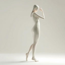 A serene and artistic representation of the human form expressed through the graceful curvature of the figure, embodying elegance and purity in its design, with a focus on the beauty of natural shapes and light softly highlighting the contours