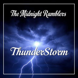 A dramatic song poster featuring a powerful thunderstorm cloud with vibrant, forked lightning striking across the sky