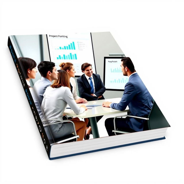 A professional and elegant book cover design depicting people dressed in formal business attire gathered around a conference table